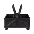 thumbnail image 4 of Kinleyville Hidden Storage Solid Wood Square Coffee Table, Antique Black, 4 of 7
