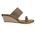 thumbnail image 3 of Rose Gold Traditional Sandal Handmade Shoes Indian Shoes Ladies Wedge Heel Sandal Ethnic Shoes, 3 of 5