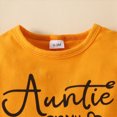 thumbnail image 4 of HCNTES Baby Girl Clothes 3 6 9 12 18 Months Long Sleeve Letter Print Auntie is my Bestie Ruffle Romper Bodysuit Pants Headbands Sets Cute Baby Summer Outfit, 4 of 8