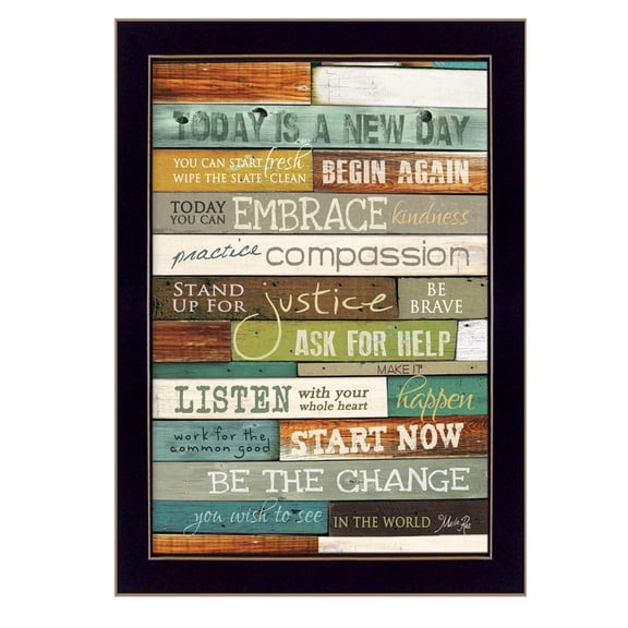 TrendyDecor4U Today Is A New Day By Marla Rae Printed Wall Art MA852E-712
