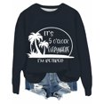thumbnail image 2 of Wxolcjlv Women's Island Text Print Sweatshirt Crew Neck Cut Sweatshirts, 2 of 3