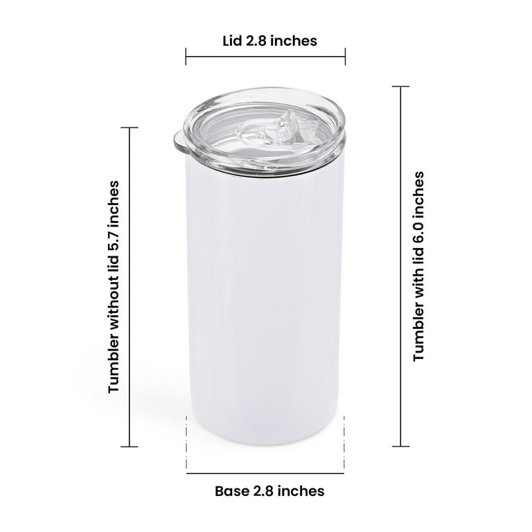 Makerflo 12 oz, 25 Pack Straight Sippy Sublimation Blank Tumbler, Craft  Vinyl,White Color