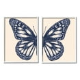 thumbnail image 2 of Stupell Industries Intricate Butterfly Wings Detail Bold Insect Drawing Graphic Art White Framed Art Print Wall Art, Set of 2, Design by Caroline Alfreds, 2 of 5
