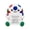 C003- Style C (Multicolor Soccer Ball), variant on Handmade Crochet Softball Display, Pick Me Up Gifts for Women, Graduation Gift, Emotional Support Stuffed Animal, 3X3 Inch Finished Yellow Crochet Softball Doll with Legs Holding