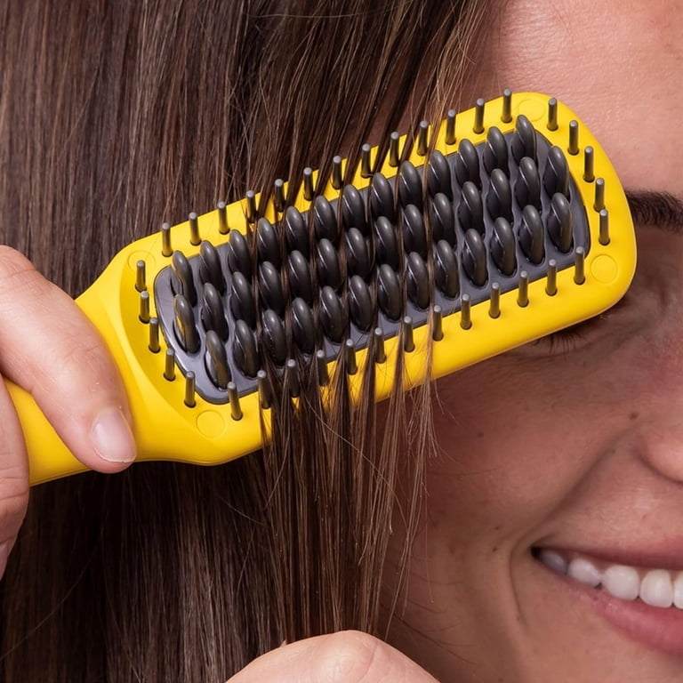 Drybar Yellow Mini Heated Brush Crush - Travel-Friendly Straightening Brush Drybar The Baby Brush Crush Mini Heated Straightening Brush  main image 4