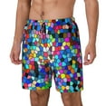 thumbnail image 2 of Haiem Colorful Tie Dye Stained Glass 2 Men'S Quick-Dry Swim Trunks: Comfortable Beach Shorts With Mesh Lining And Pockets - Ideal For Swimming And Sunbathing Small, 2 of 9