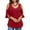 Red, variant on gakvbuo Plus Size Summer Tops For Women Tops Dressy Casual Tunic Tops To Wear With Leggings Plus Size Women Bandage Clothing Solid T-Shirt Short Sleeve V-Neck Tops