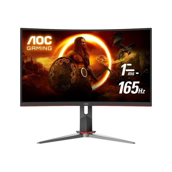 AOC Gaming C32G2 - LED monitor - gaming - curved - 32" - 1920 x 1080 Full HD (1080p) @ 165 Hz - VA - 250 cd/m������ - 3000:1 - 1 ms - 2xHDMI, DisplayPort - black, red