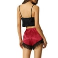 thumbnail image 3 of INSPIRE CHIC Women's Satin Sleepwear 2 Piece Sleeveless Top with Shorts Ice Silky Pajama Sets XS Red, 3 of 5