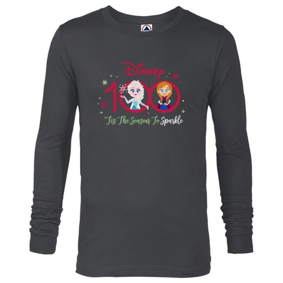 Disney 100 Frozen Elsa Anna Christmas the Season to Sparkle - Long Sleeve T-Shirt for Men - Customized-Charcoal Heather