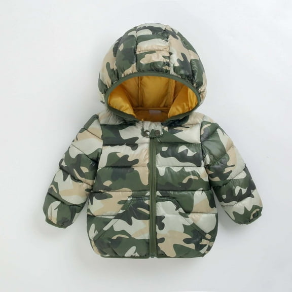 Hicidod Toddler Fleece Jacket Hooded Long Sleeved Winter Warm Down Coats Cute Printed Lined Fleece Padded Puffer Jackets