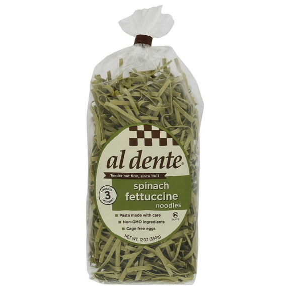 Pack of 6, Al Dente Spinach Fettuccine Noodles, 12 oz