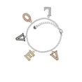 thumbnail image 2 of Delight Jewelry Rose Goldtone Crystal Initial - V - Multi-Colored Crystal Love Charm Bracelet, 2 of 5