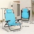thumbnail image 3 of Outsunny Ensemble de 2 Chaises de Camping avec Dossier Réglable, Bleu Pâle, 3 of 10