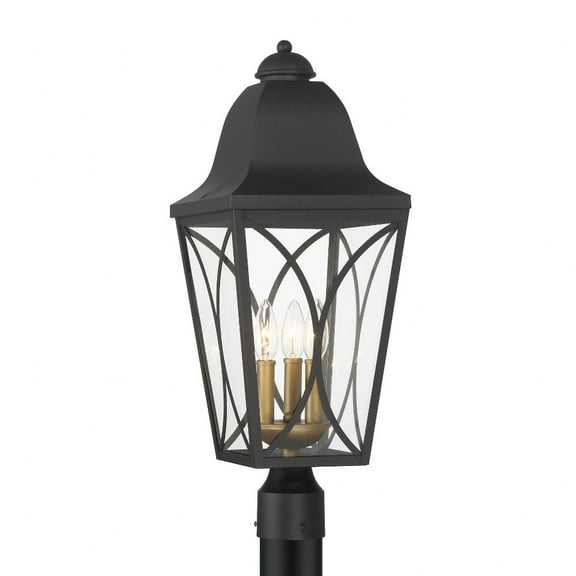 Minka Lavery - Cardigan - 3 Light Outdoor Post Mount-23.75 Inches Tall and 9