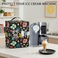 thumbnail image 3 of ZIATUBLES Flower Petal Black Print Ice Cream Machine Cover Stain Resistant Kitchen Countertop Organizer Kitchen Appliance Decor Protector Cover with Front Pocket, 15.35" x 9.84" x 18.11", 3 of 6