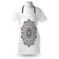 thumbnail image 4 of Mandala Apron, Oriental Pattern with Monochromatic Abstract Floral Motif Art, Unisex Kitchen Bib with Adjustable Neck for Cooking Gardening, Adult Size, Charcoal Grey and White, by Ambesonne, 4 of 4
