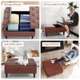 thumbnail image 3 of RichYa Large Square Storage Ottoman with Storage Toy Box for Living Room, Dark Brown Faux Leather, 3 of 8