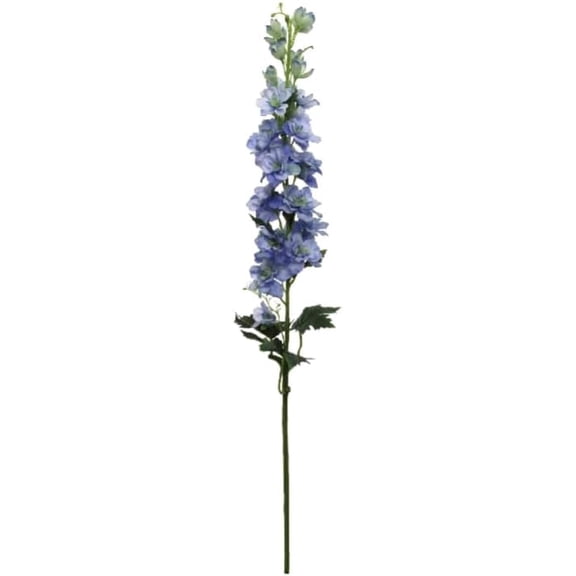40" Blue Delphinium Stem – Artificial Blue Delphinium with 28 Flowers & 9 Leaves for Floral Arrangements, Vases & Home Décor
