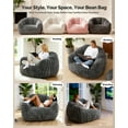 thumbnail image 6 of KINGYES Giant Bean Bag Chair, Oversized 3.6 FT Beanbag Chair, No Assembly Lazy Sofa Chair with Premium Memory Foam Filler and Chair Cover for Living Room, Bedroom, Dorm, 6 of 6