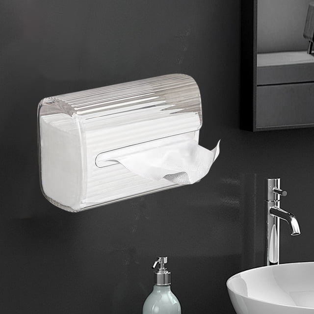 QTOCIO Composite Board Cover Scandinavian Tissue Box Household Living Room Coffee Table Drawer Box Transparent Restaurant Drawer Box