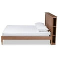 thumbnail image 3 of Bowery Hill Traditional Ash Walnut Finished Wood Queen Size Platform Storage Bed, 3 of 11