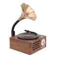 thumbnail image 1 of Haut-parleur Gramophone Rétro, Tons Riches Lecteur de Disques à Grain de Bois Multifonctionnel Haut-Parleur Exquis pour la Maison, 1 of 7
