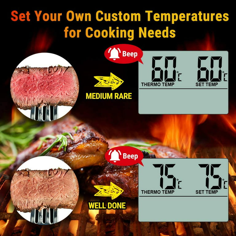 Thermopro Tp16sw Digital Meat Cooking Smoker Kitchen Grill Bbq Thermometer  With Large Lcd Display With Backlight For Oven Smoker Grill Turkey : Target