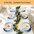 thumbnail image 5 of Blue Ombre Round 13 Inch Placemats Set of 4, Modern Abstract Art Farmhouse Striped HeatResistant Non Slip Place Mats for Dining Table, Wipeable Braided Kitchen Table Mats for Housewarming, 5 of 9