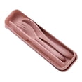 thumbnail image 4 of Wheat Straw Cutlery, Rounded Edges Travel Utensils Set Fork Spoon Knife with Box for Office for Picnic Pink,Blue,Green,Beige, 4 of 8