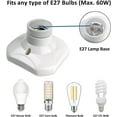 thumbnail image 2 of E27 Screw-in Ceiling Socket, E27 Garage Socket, Socket Holder for LED Bulb, Ceiling Light Base E27 Socket, White Plastic Lamp Base for Wall Lamp, Pack, 2 of 5