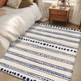thumbnail image 4 of 4'x6' Area Rugs, Navy Blue Indoor Outdoor Area Rug for Living Room Bedroom, Modern Geometric Abstract Art Striped Washable Bathroom Rugs Kitchen Floor Carpet Mats Home Decor Aesthetic, 4 of 8
