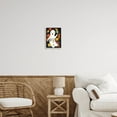 thumbnail image 2 of Vintage Boo Ghost Patterned Leaves Holiday Graphic Art White Framed Art Print Wall Art, 2 of 7