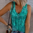 thumbnail image 2 of Raeneomay Off Shoulder Tops for Women Retro Ethnic Style Feather Printed Sleeveless Tank Tops, 2 of 5