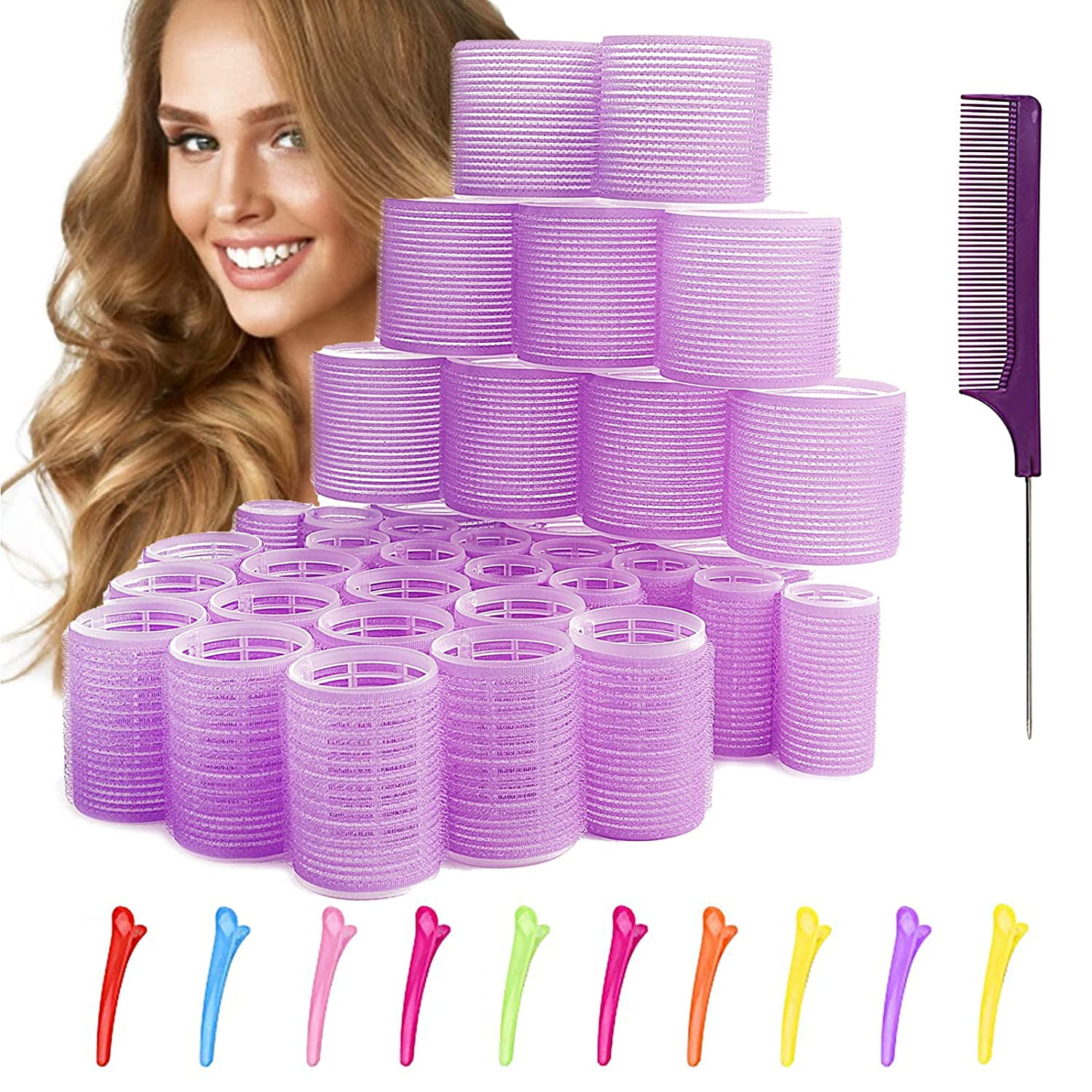 36 Packs Jumbo Hair Rollers Hair Curlers. 2.5 inch Large Self Grip Hair
