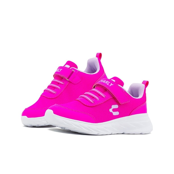 Tenis Charly Para Niña Estilo Deportivo Fiusha/Blanco Velcro fucsia 21.5