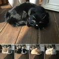 thumbnail image 4 of Realistic Sleeping Lifelike Cat Plush Fake Fur Life Size Furry House Animal, 4 of 5