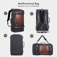 thumbnail image 4 of WITZMAN Large Travel Backpack for Men Canvas Rucksack Carry on Luggage Duffel Bag (A2021 Update Black), 4 of 10