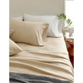 thumbnail image 2 of Sonive Full Size Bed Sheets Set, Coolest-Comfort Breathable Nano90g Solid Color Microfiber Bed Sheet set (Beige), 2 of 4