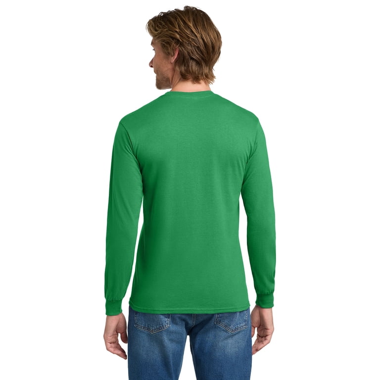 Gildan Heavy Cotton Long Sleeve T-Shirt - 5.3 Oz 100% Cotton, Rib Cuffs, Double-Needle Hem, Forest Green XX-Large
