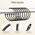 thumbnail image 3 of 12 Pcs Shower Curtain Rings, Shower Curtain Hooks Rust Proof Shower Rings for Curtain, Black Snap Joint Shower Curtain Clips, 3 of 8