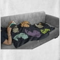 thumbnail image 6 of Bunny Soft Flannel Fleece Throw Blanket, Pastel Colored Rabbit in Different Positions on a Dark Background, Cozy Plush for Indoor and Outdoor Use, 70" x 90", Multicolor, by Ambesonne, 6 of 6