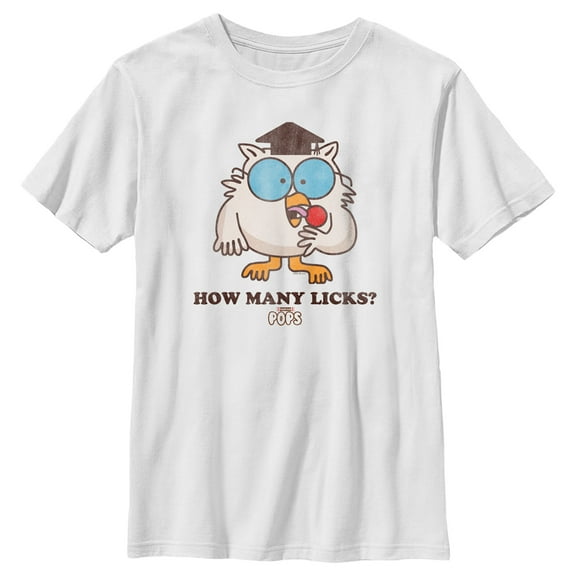 Boy's Tootsie Pop Mr. Owl How Many Licks  Graphic Tee White Medium