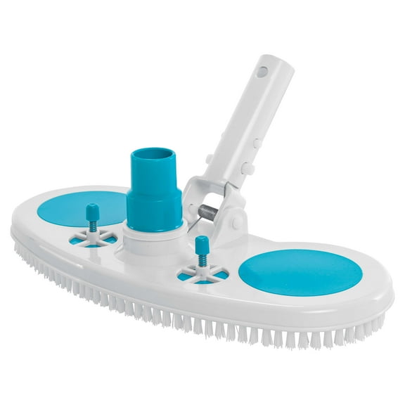 U.S. Pool Supply 13" Weighted Pool Vacuum Head with Nylon Bristles, Swivel Hose Connection, EZ Clip Handle - Connect 1-1/4" or 1-1/2" Hose - Removes Debris, Cleans Floors - Safe for Vinyl Lined Pools