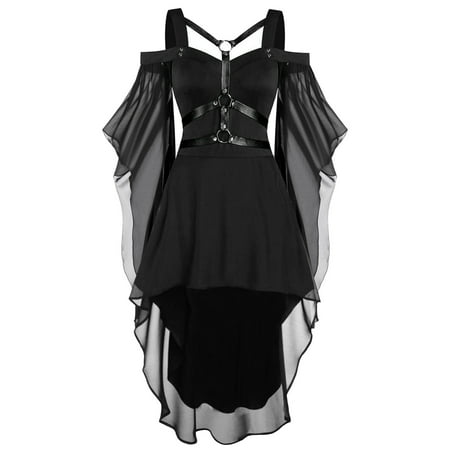 

Dresses For Women Plus Size Fashion Gothic Style Vintage Midi Dress Croset Long Flare Sleeve A Line Party Dress Rings Antique
