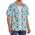 thumbnail image 3 of Salouo Flamingos And Tropical Plants Pattern Cuban Collar Shirts for Men Button-Down Shirt Men's Short Sleeve Shirts Hawaiian Shirts Casual Shirts -Medium, 3 of 6