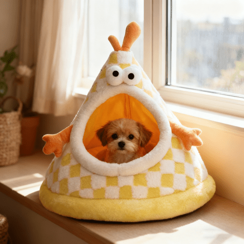ShadeMart Cat & Dog Cave Bed - Warm Safety Pet Hut for Indoor Cats and Small Dogs, Cozy Winter Tent House