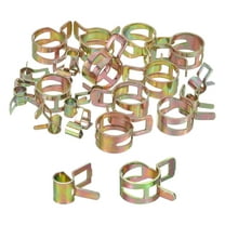 Uxcell ID 5mm 15mm 3/16 Inch 9/16 Inch Fuel Line Hose Clips, Pipe Clamps,Spring Hose Clamp,Low Pressure Air Clamp,Pack of 20(Rose Gold)
