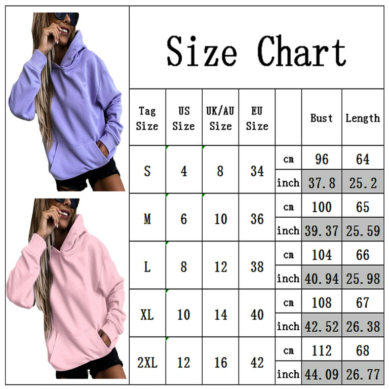 KZKR Women' s Hoodie Solid Color Long Sleeve Blouse Tops Pullover Casual  Loose Sweatshirt with Pocket