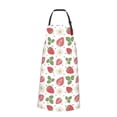thumbnail image 2 of Pofeuu Strawberry Print Waterproof Apron with Pockets Adjustable Cooking Aprons Kitchen Bib for Baking Household Cleaning, 2 of 8